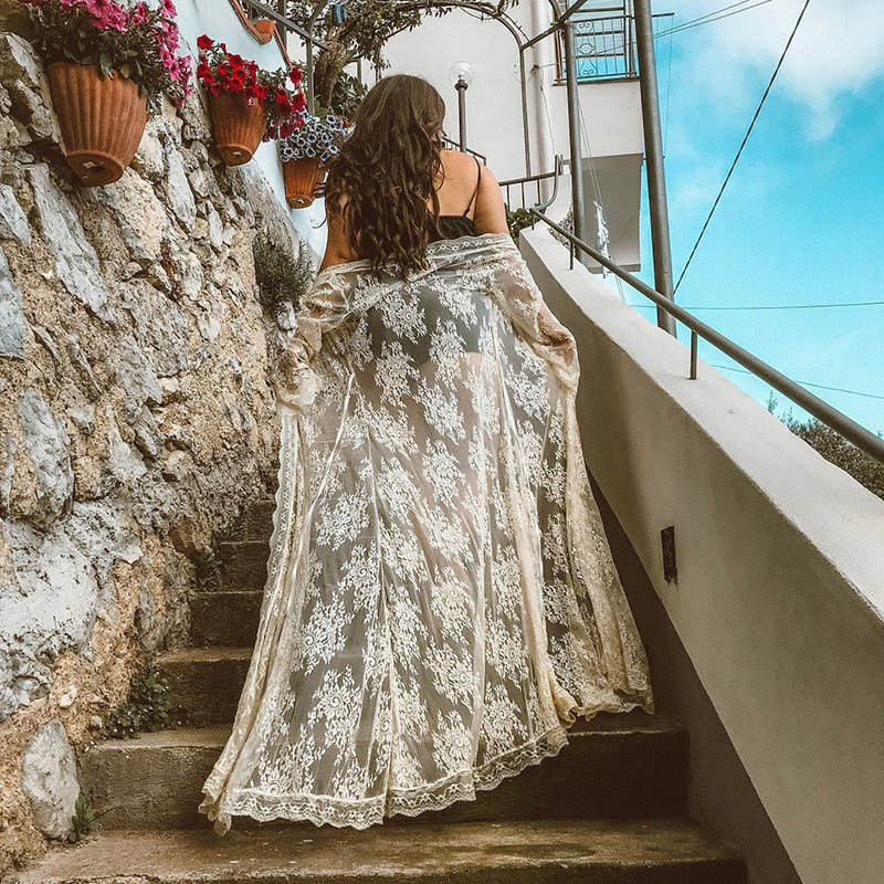Crochet Knit Beach Cover Up Dress