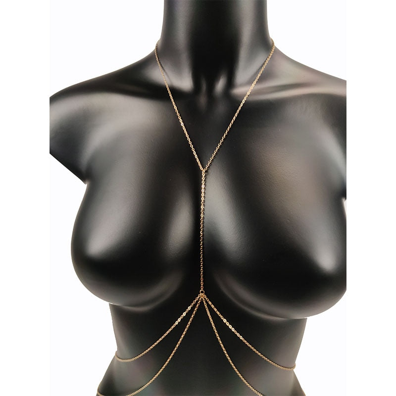 Cross Waist Chest Body Chain Jewelry