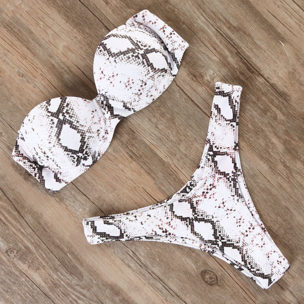 Leopard Brazilian Push Up Bikini Set