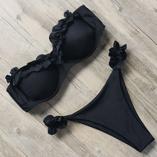 Leopard Brazilian Push Up Bikini Set