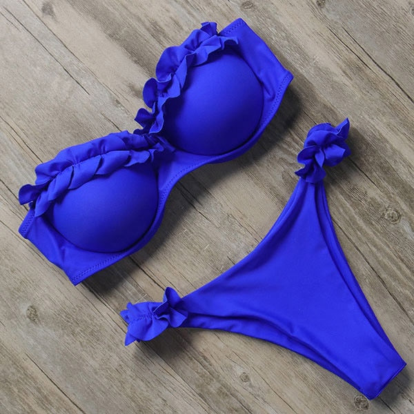 Leopard Brazilian Push Up Bikini Set