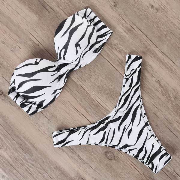Leopard Brazilian Push Up Bikini Set