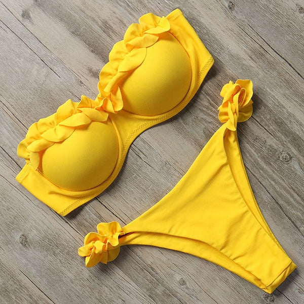 Leopard Brazilian Push Up Bikini Set