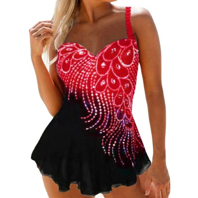 S-8XL Large Size Swimwear ONE-PIEC Peacock Printing Bikini Plus Size XXL Burkini Bikinis Set Beachwear Summer Brazilian Swimsuit