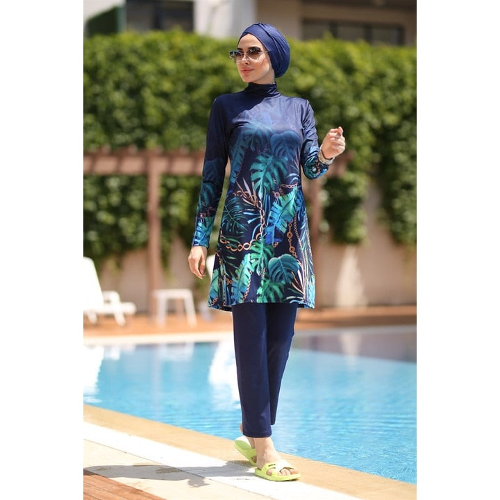 Muslim Modest Swimwear Hijab Swimsuit Women Swimming Suit Cover Ups Hijabs For Woman Burkini Islamic Long Sleeve Swim Bathing