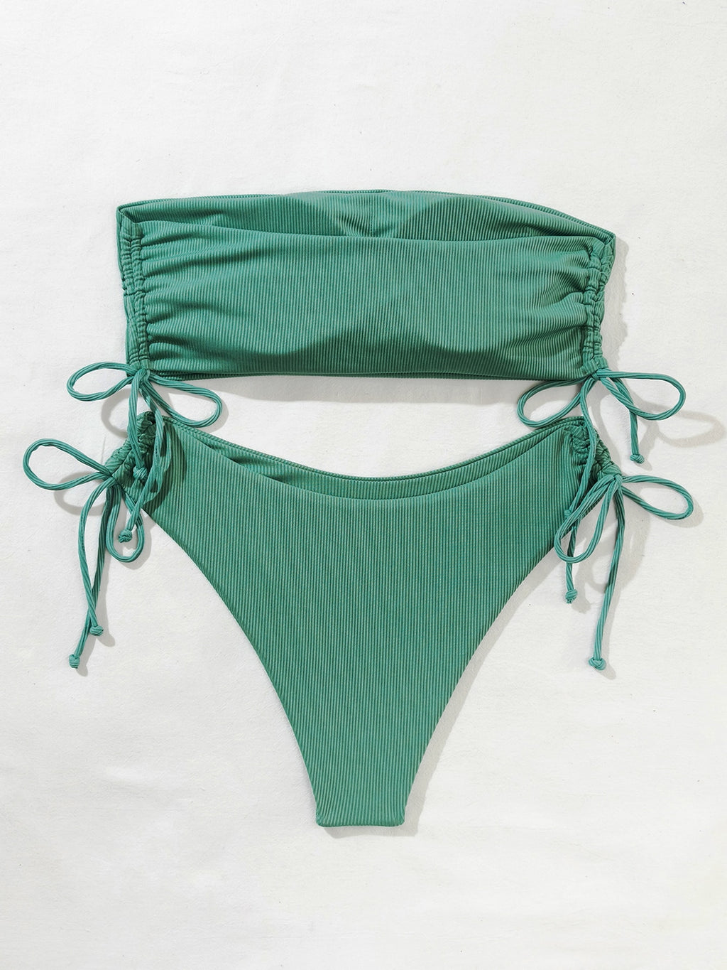High Waist Bandeau Two-Piece Bikini Set