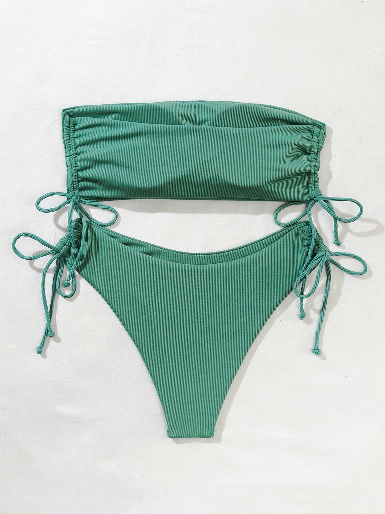 High Waist Bandeau Two-Piece Bikini Set