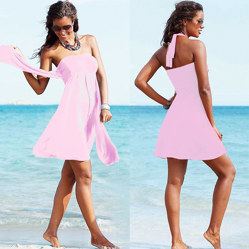 Sexy Women's Bikini Bandage Beach dress worn in many ways Seaside holiday skirt YF002