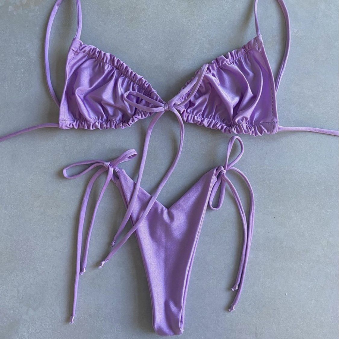 Low Waist Triangle Print Bikini Set