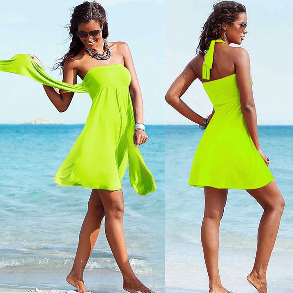 Sexy Women's Bikini Bandage Beach dress worn in many ways Seaside holiday skirt YF002