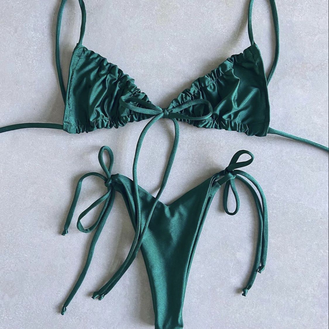Low Waist Triangle Print Bikini Set