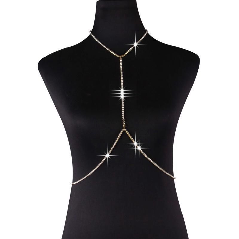 Sexy Women Shiny Crystal Rhinestone Bra Chest Body Chain Fashion Leg Chains Bikini Jewelry For Women Summer Beach Dress