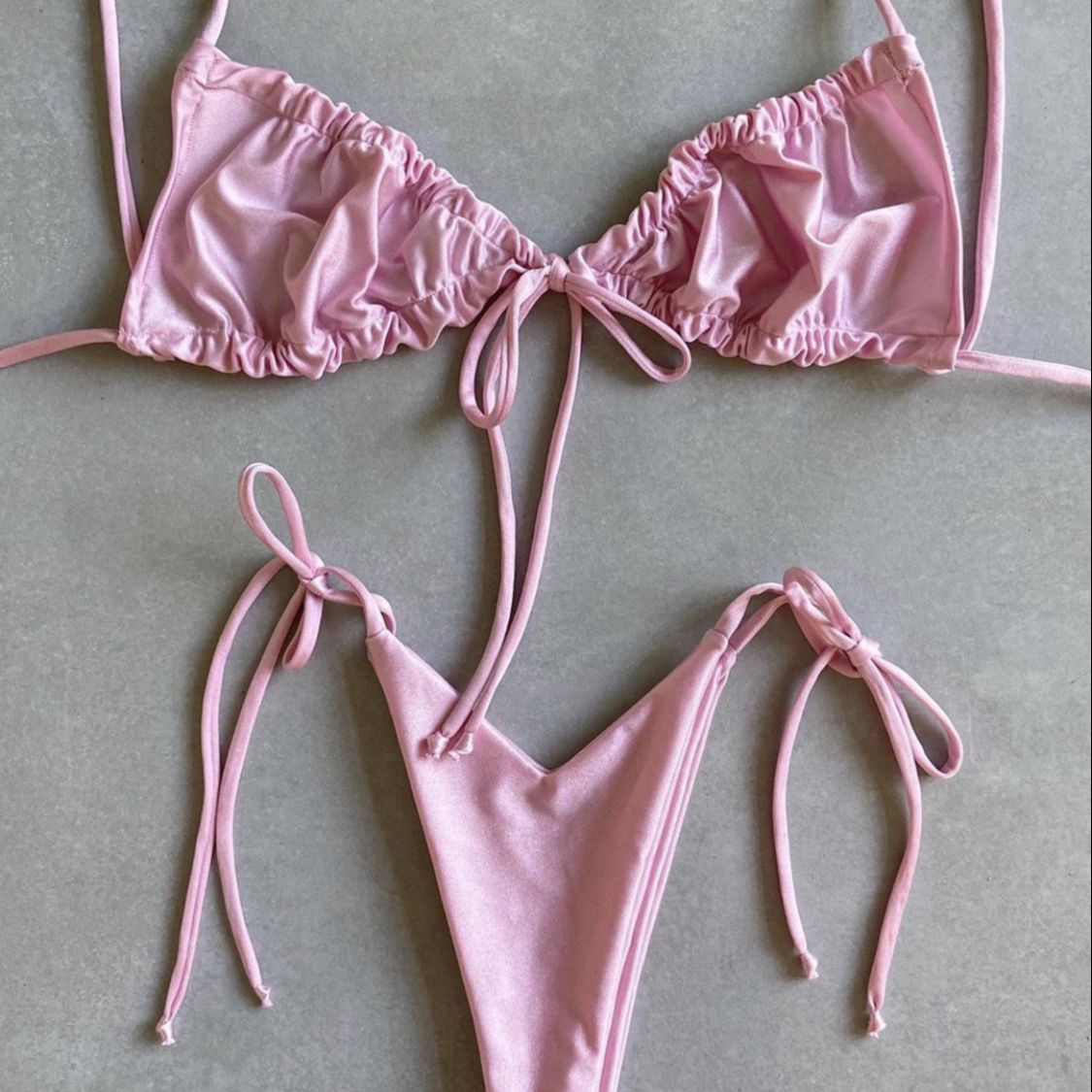 Low Waist Triangle Print Bikini Set
