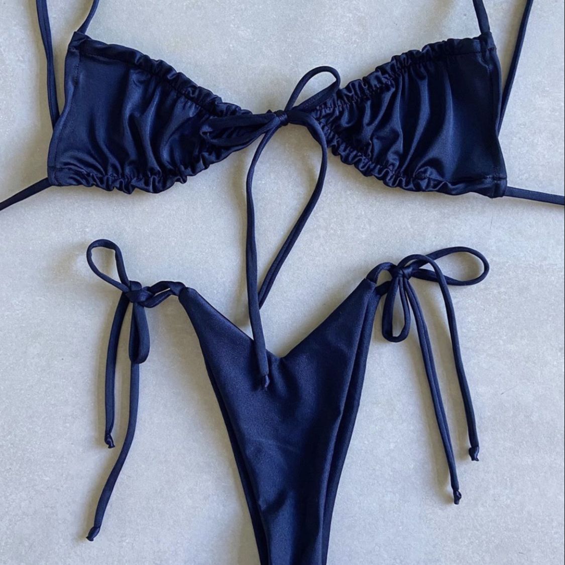 Low Waist Triangle Print Bikini Set