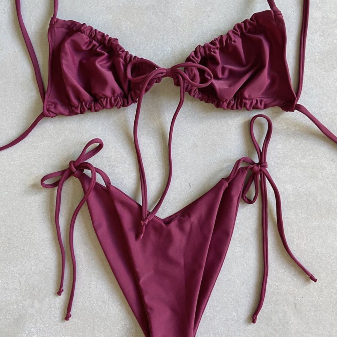 Low Waist Triangle Print Bikini Set