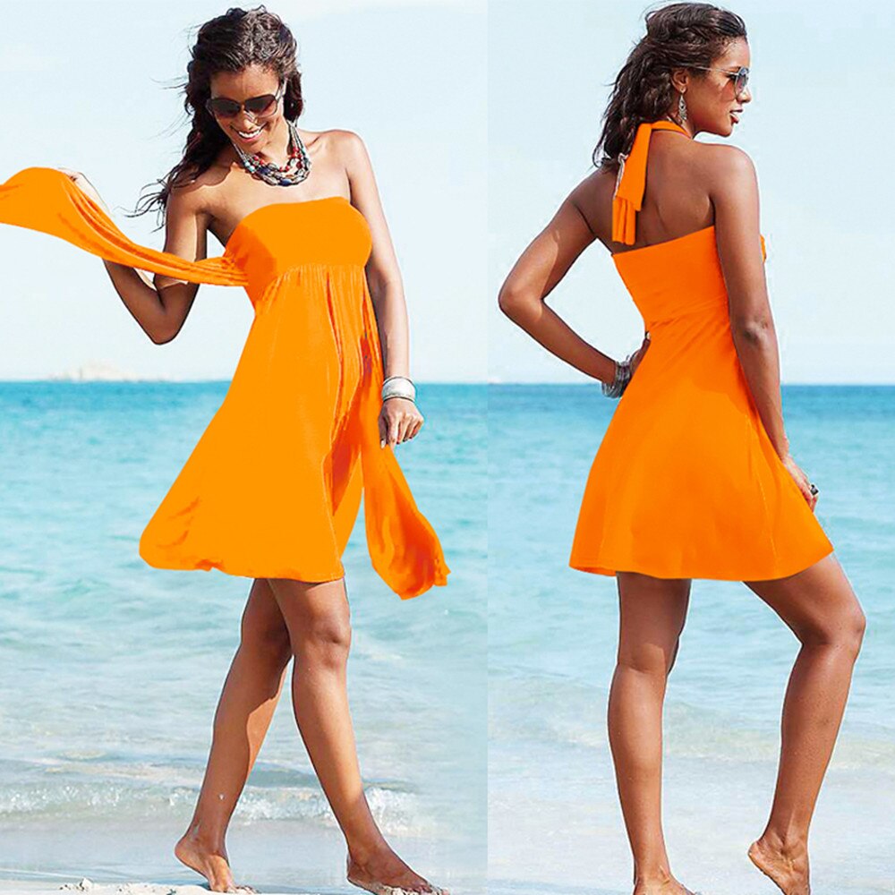 Sexy Women's Bikini Bandage Beach dress worn in many ways Seaside holiday skirt YF002