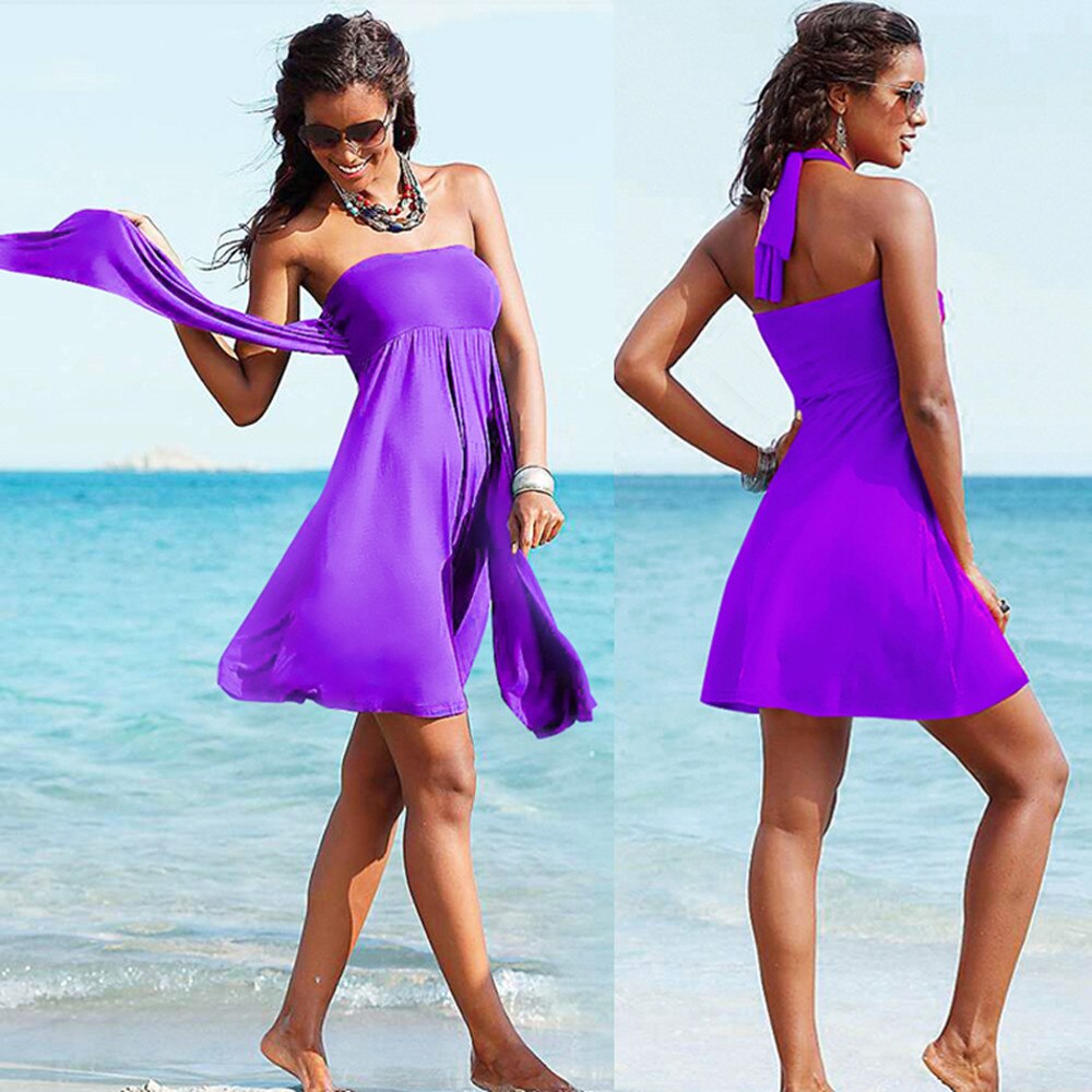 Sexy Women's Bikini Bandage Beach dress worn in many ways Seaside holiday skirt YF002