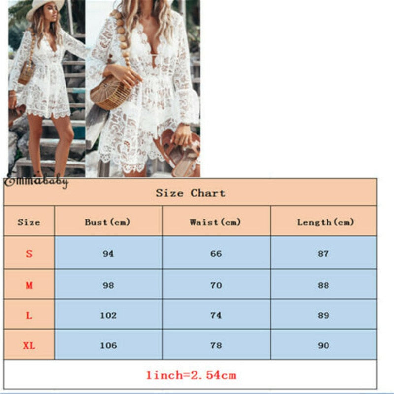 2021 Crochet White Knitted Beach Cover Up Dress Tunic Pareos Bikinis Cover Ups Swim Cover Up Robe Plage Beachwear