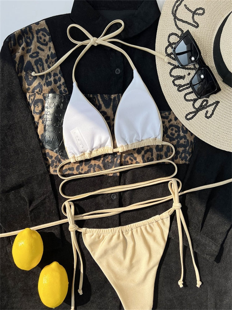 Brazilian Bandage Solid Micro Bikini Set
