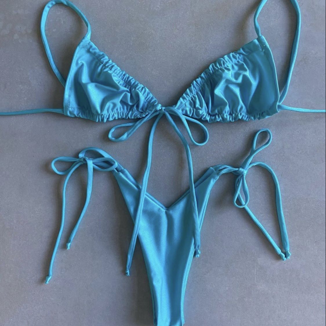 Low Waist Triangle Print Bikini Set