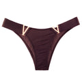 Metal Decor V-Shape High Fork Thong Briefs