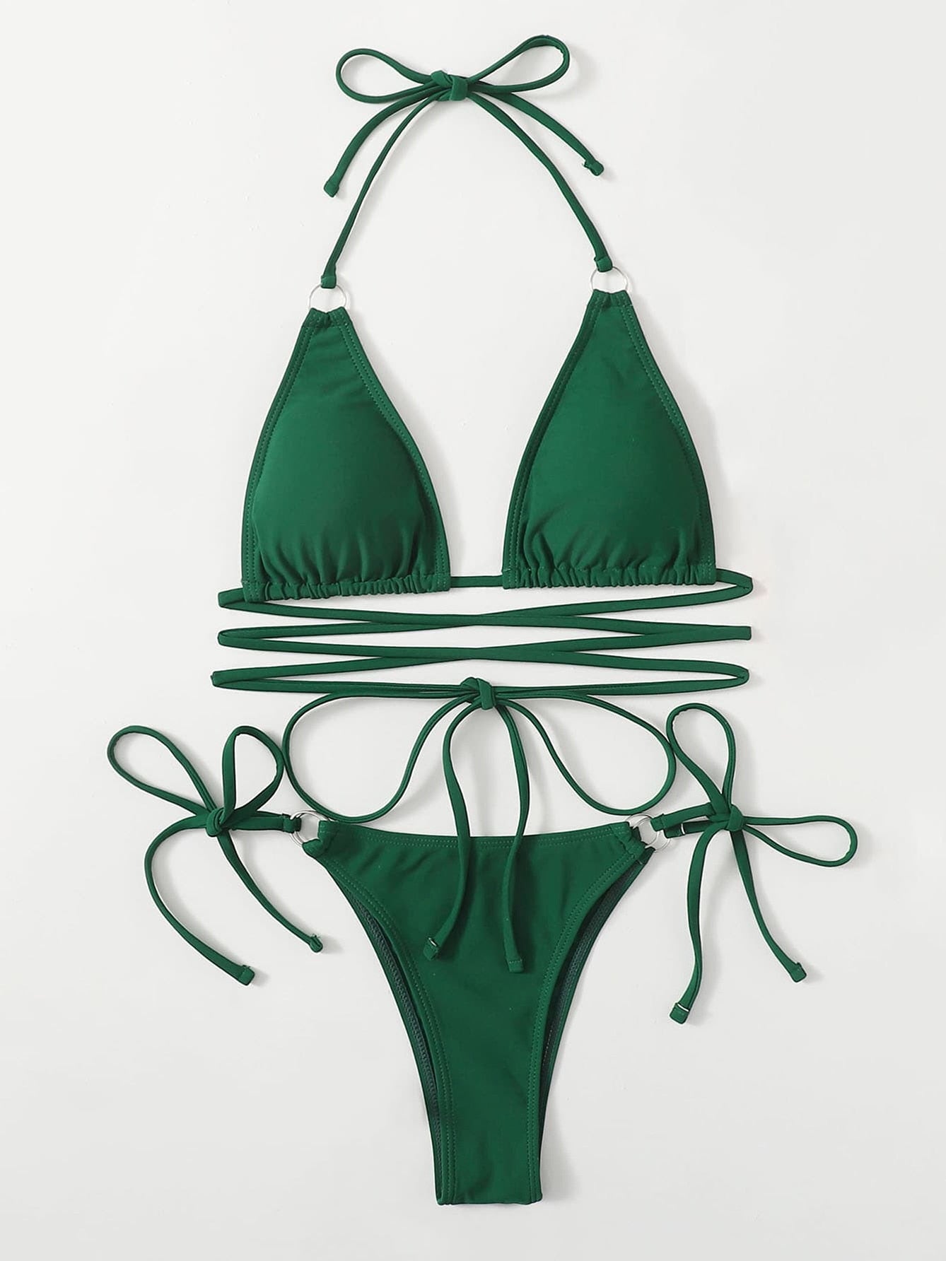 Criss Cross String Thong Micro Bikini Set