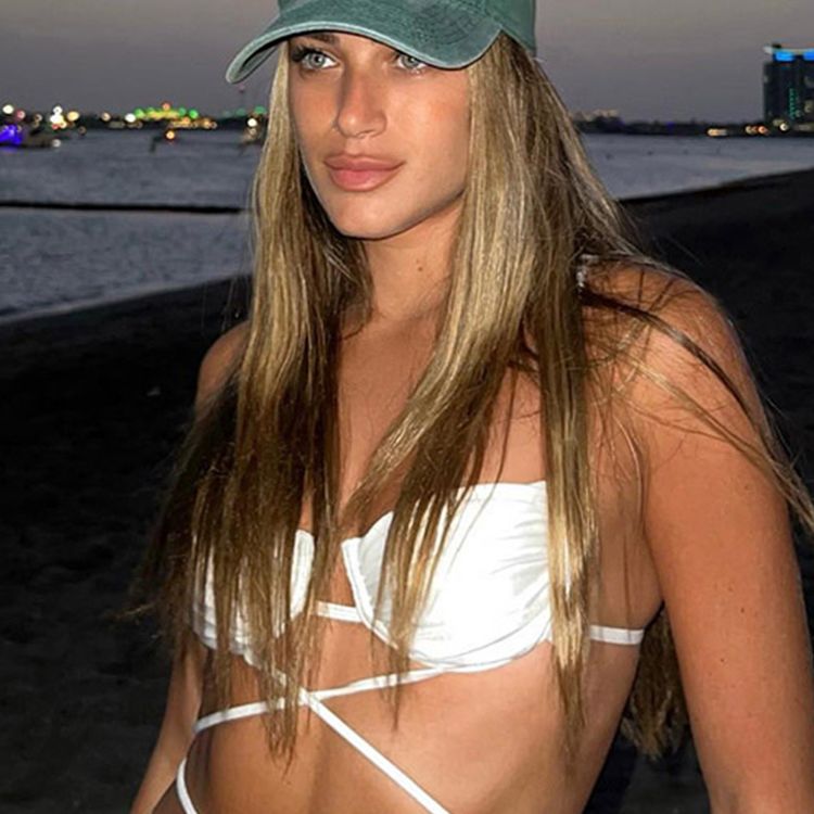 High Cut Print & Solid Bikini Set