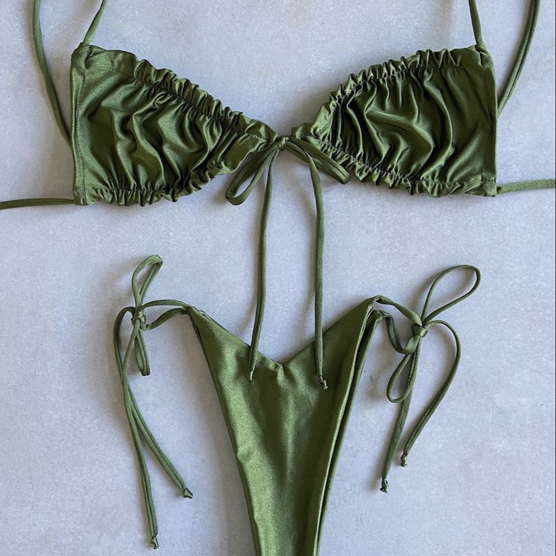 Low Waist Triangle Print Bikini Set
