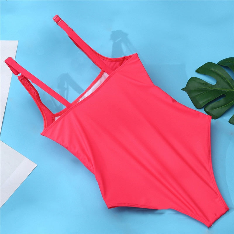 Summer Sexy One Piece Large Size Swimwear Push Up Women Plus Size Swimsuit Closed Bodysuit Female Bathing Suit Pool Beachwear