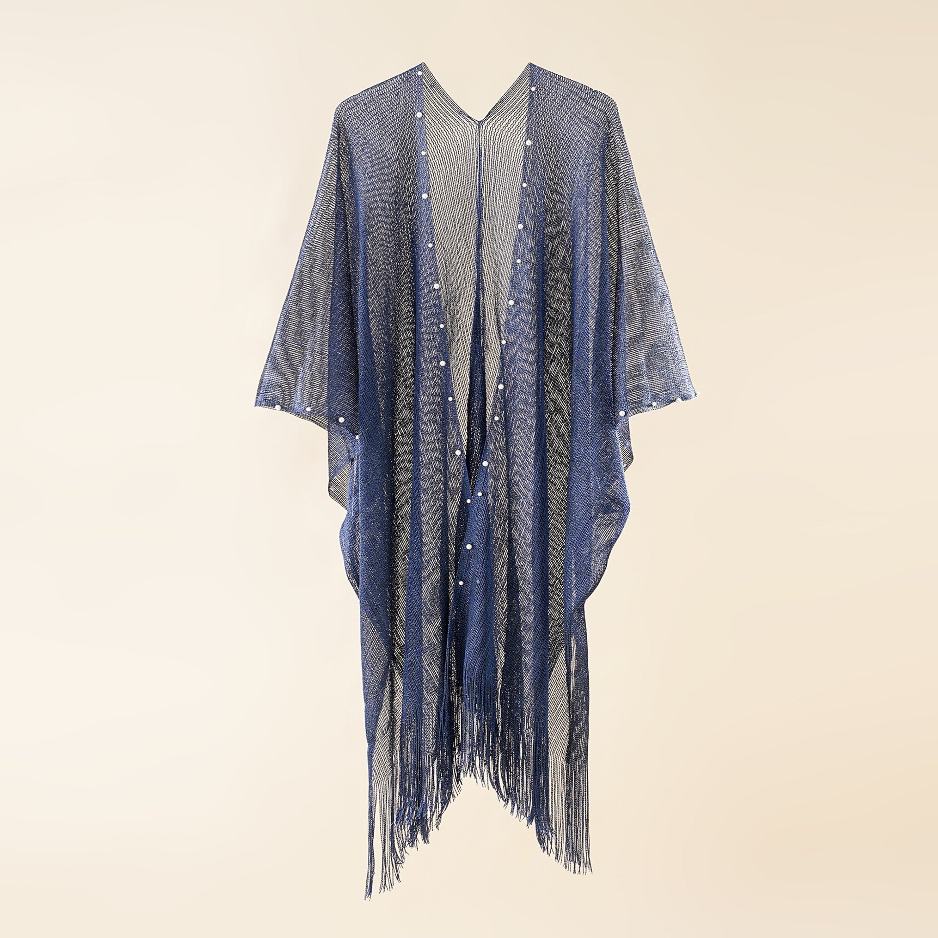6 Colors Swimsuit Bikini Cover Up Solid Cardigan Tassel Pearls Decor Shawl Women Cape Cover Ups for Swimwear Women Pareo Plage