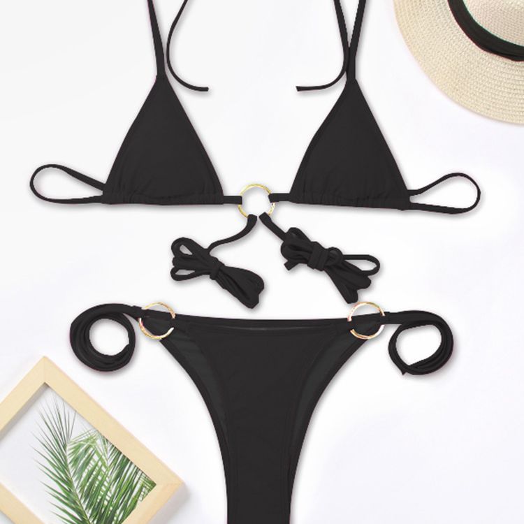 Ruffle Vintage Leopard Patchwork String Bikini