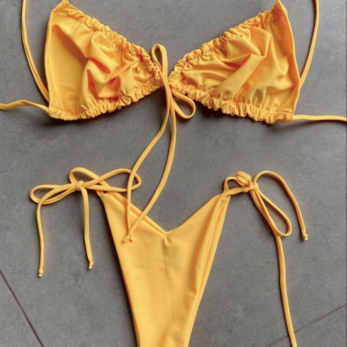Low Waist Triangle Print Bikini Set