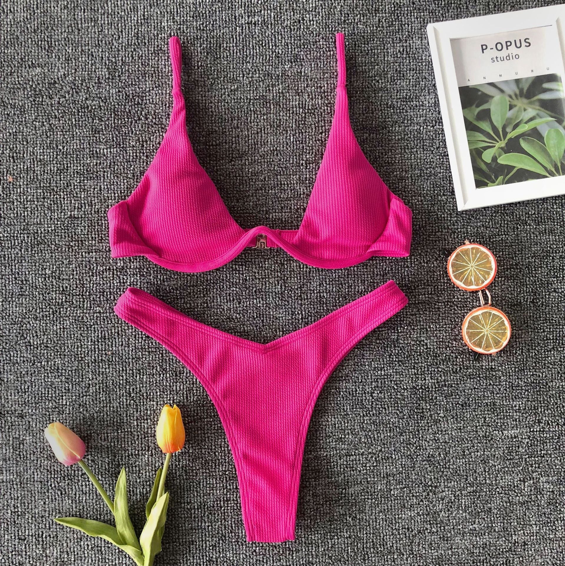 Leopard Underwire Micro Thong Bikini Set