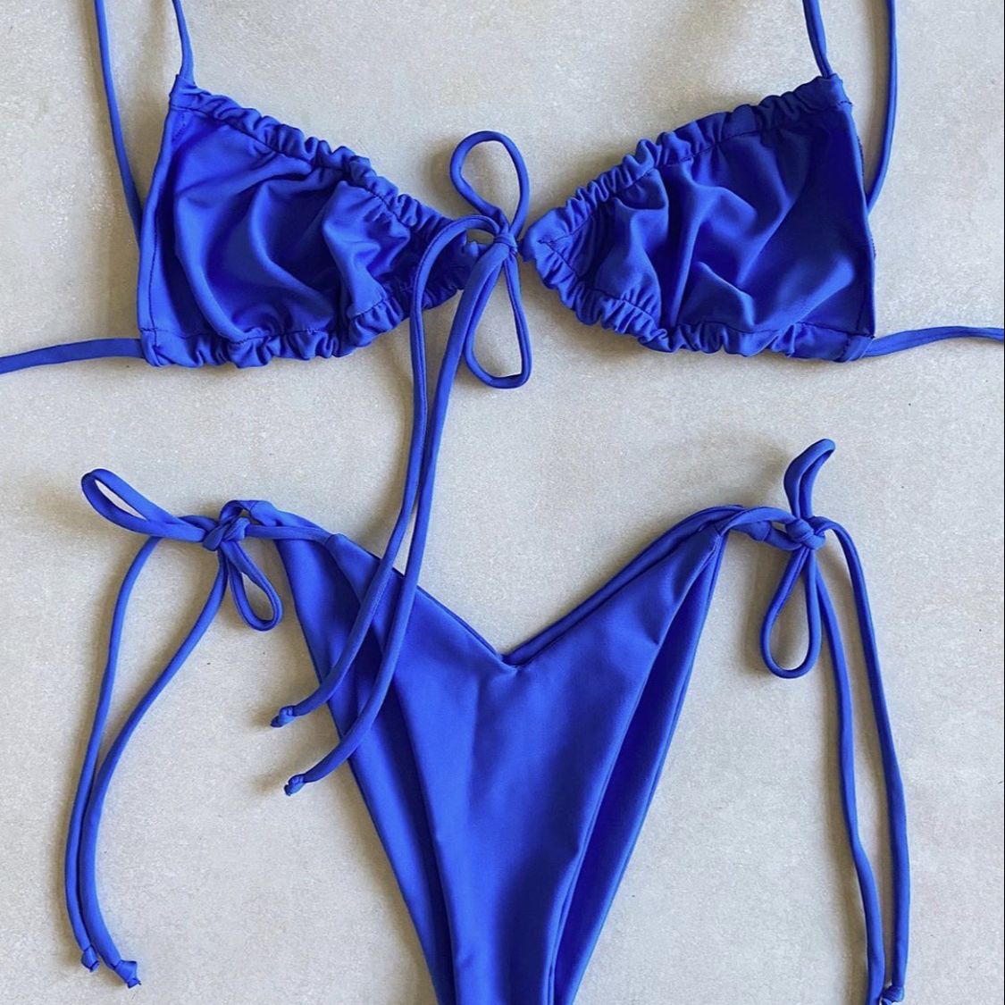 Low Waist Triangle Print Bikini Set