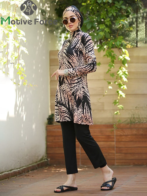 Burkini Muslim Swimwear Modest Hijab Swimming Suit For Women Cover Ups Islamic Designer Fashion Long Sleeve Swimsuit Bathing