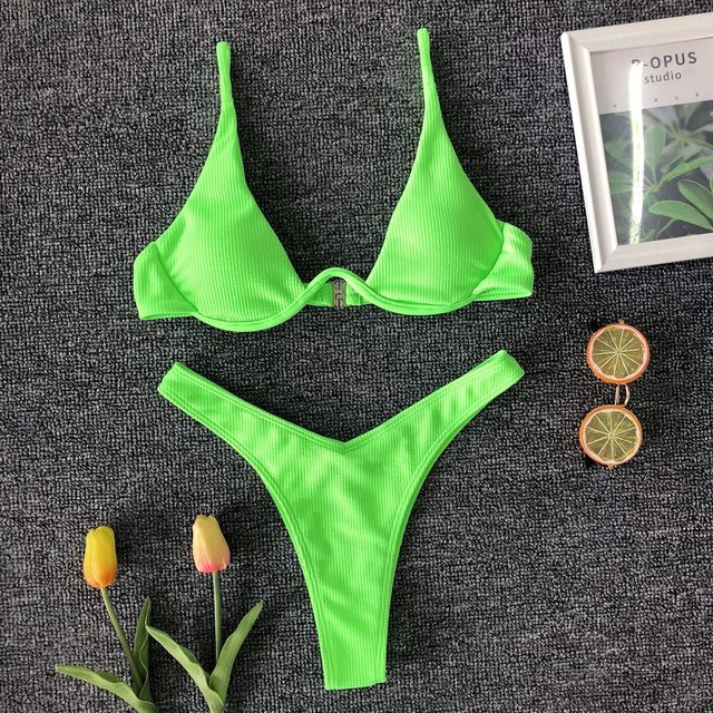 Leopard Underwire Micro Thong Bikini Set