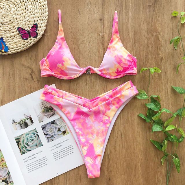 Leopard Underwire Micro Thong Bikini Set