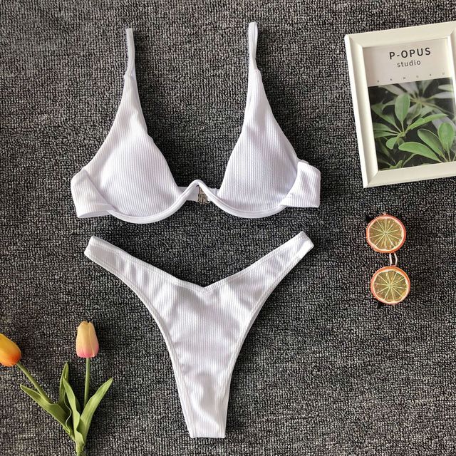 Leopard Underwire Micro Thong Bikini Set