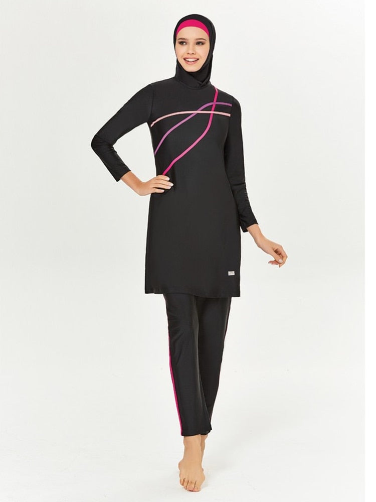 Muslim Modest Swimwear Women Swimsuit Hijab Islamic Burkini Cover Ups Long Sleeve Swimming Suit Hijabs For Woman Bathing Swim