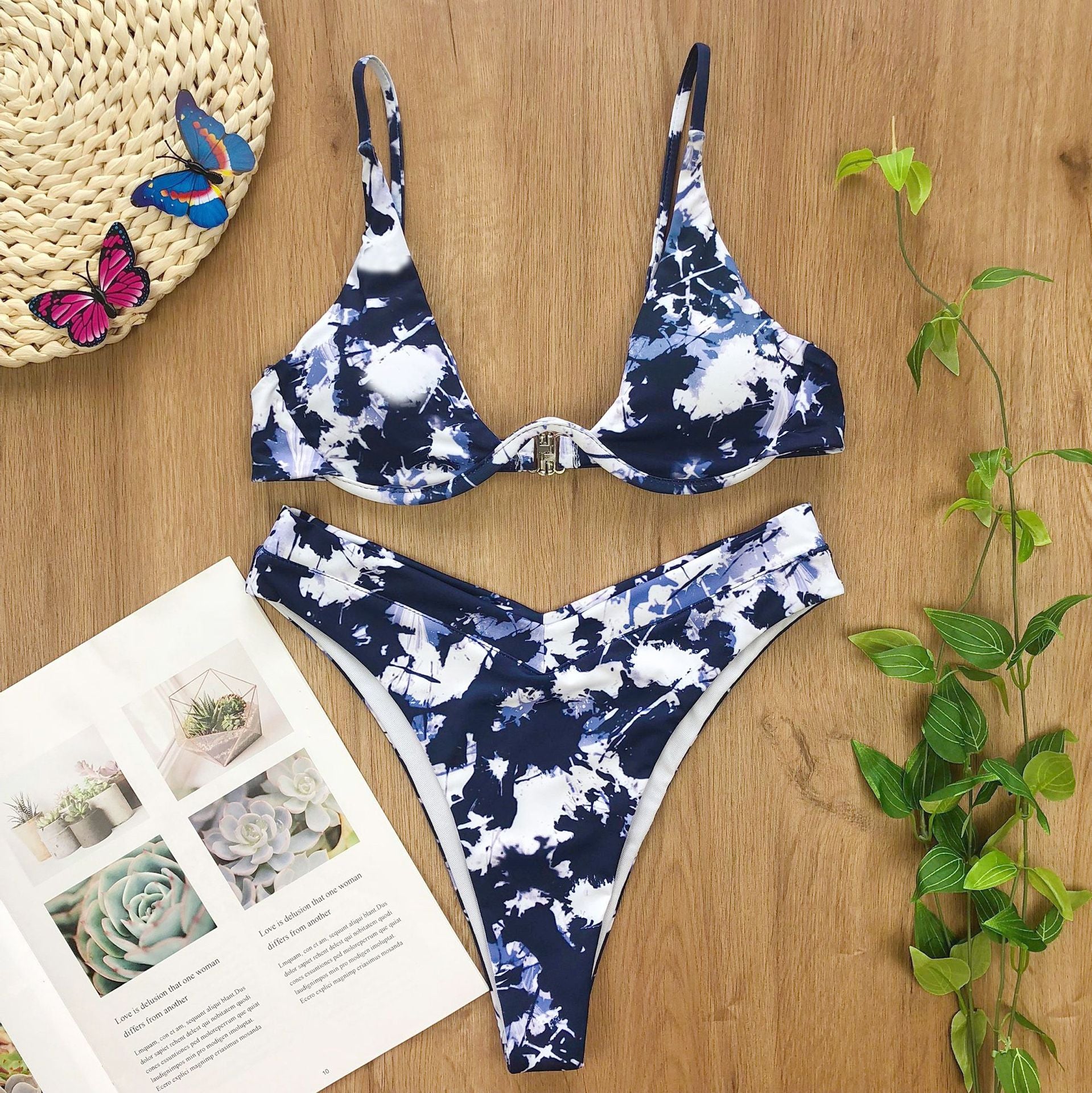 Leopard Underwire Micro Thong Bikini Set