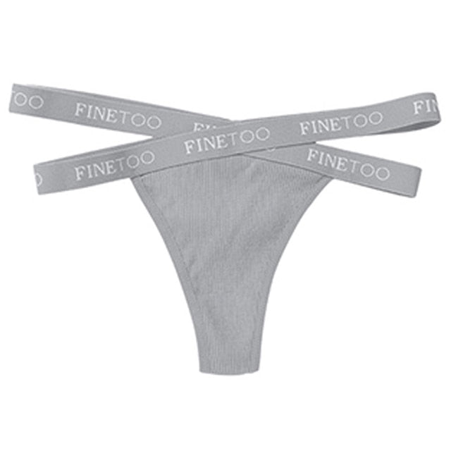 Low Waist Letter Belt Cotton G-String Thong